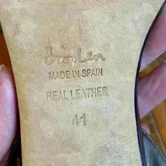 Boden Leopard/Cheetah Print With Black Patent Heels Slingback Pumps 41 (9 1/2) - Picture 10 of 10